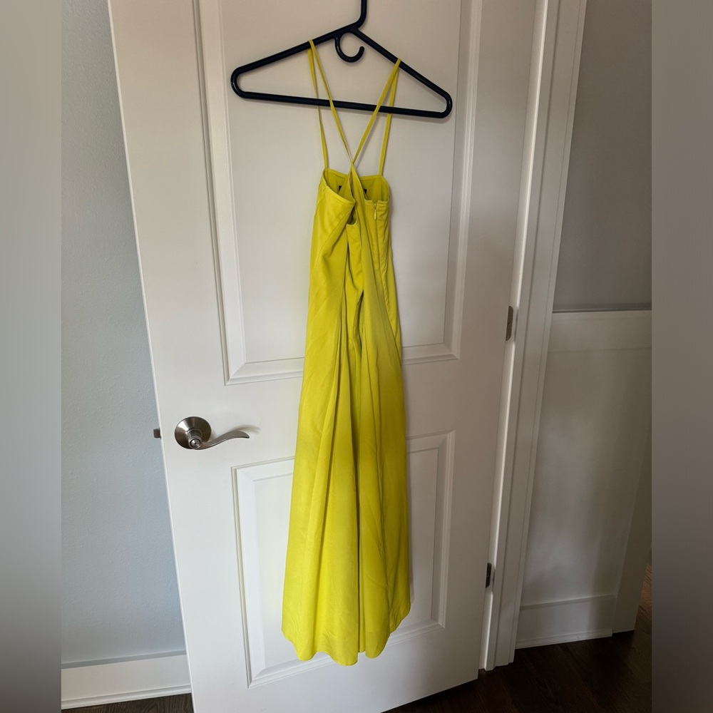 Banana Republic, yellow midi dress, 0 petite